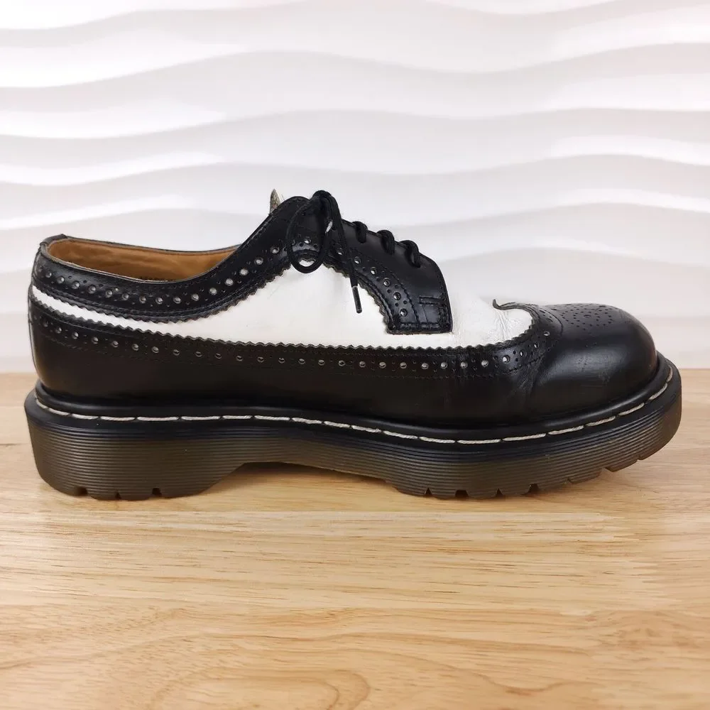 Dr‎ Martens Bex Brogue Wingtip Shoes Mens UK 9 US 10 Black White England 3989